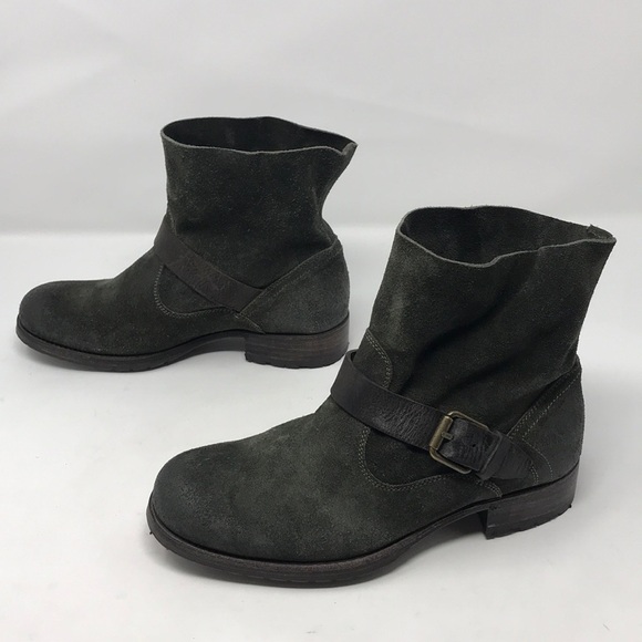 n.d.c. Olive Green Suede Moto Ankle Boots - Picture 5 of 8